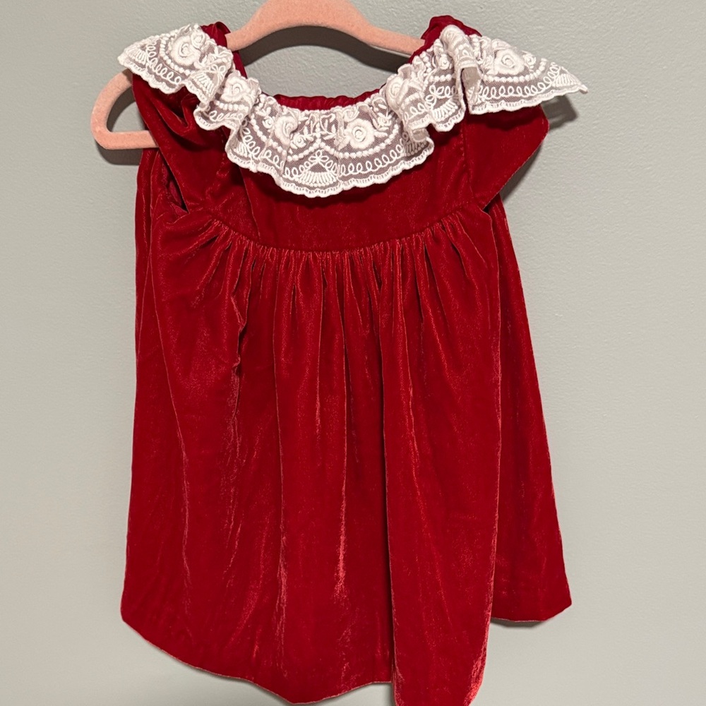 Janie and Jack Scarlet Dress with Delicate Collar